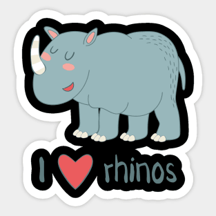 I Love Rhinos Sticker